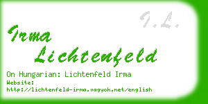 irma lichtenfeld business card